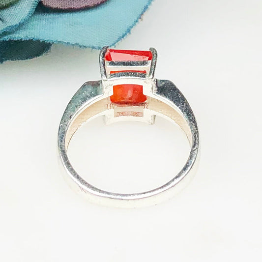 Passionate Red Carnelian Ring for Women