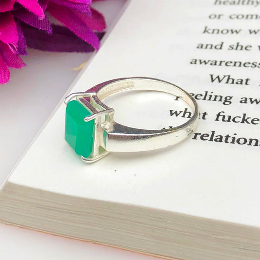 Sophisticated Green Onyx Ring for Women