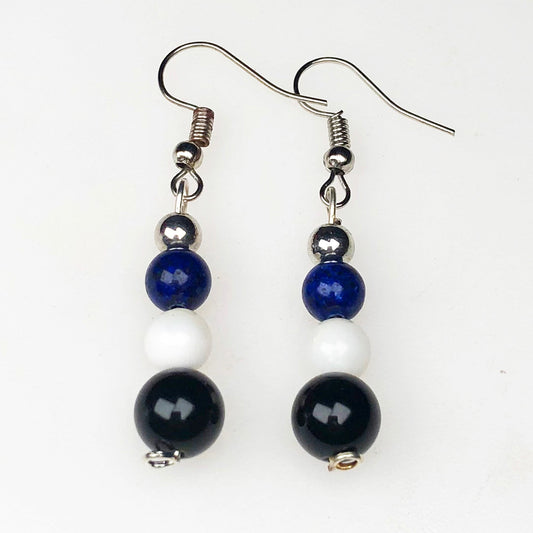 Howlite Black Lapis Lazuli Earrings for Women and Girls