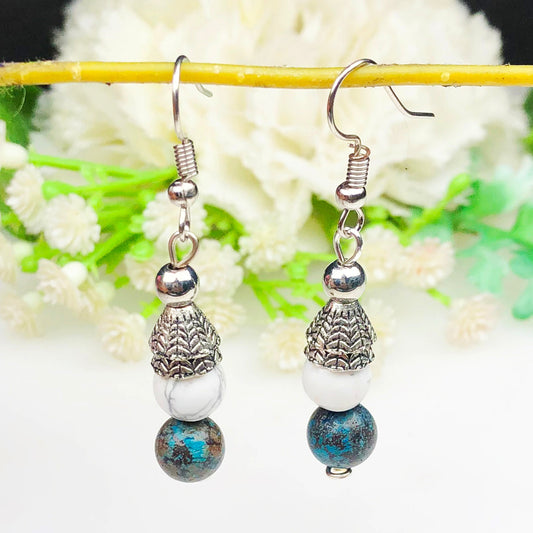 Howlite Chrysocolla Earrings for Women and Girls