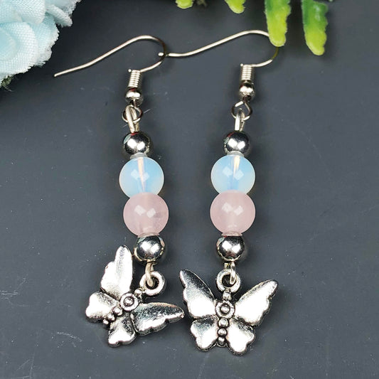 Gemstone Opalite and Agate Earrings for Women and Girls