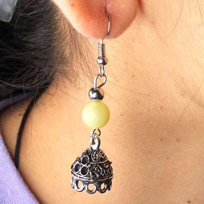 Natural Gemstone Yellow Onyx Earrings for Women and Girls