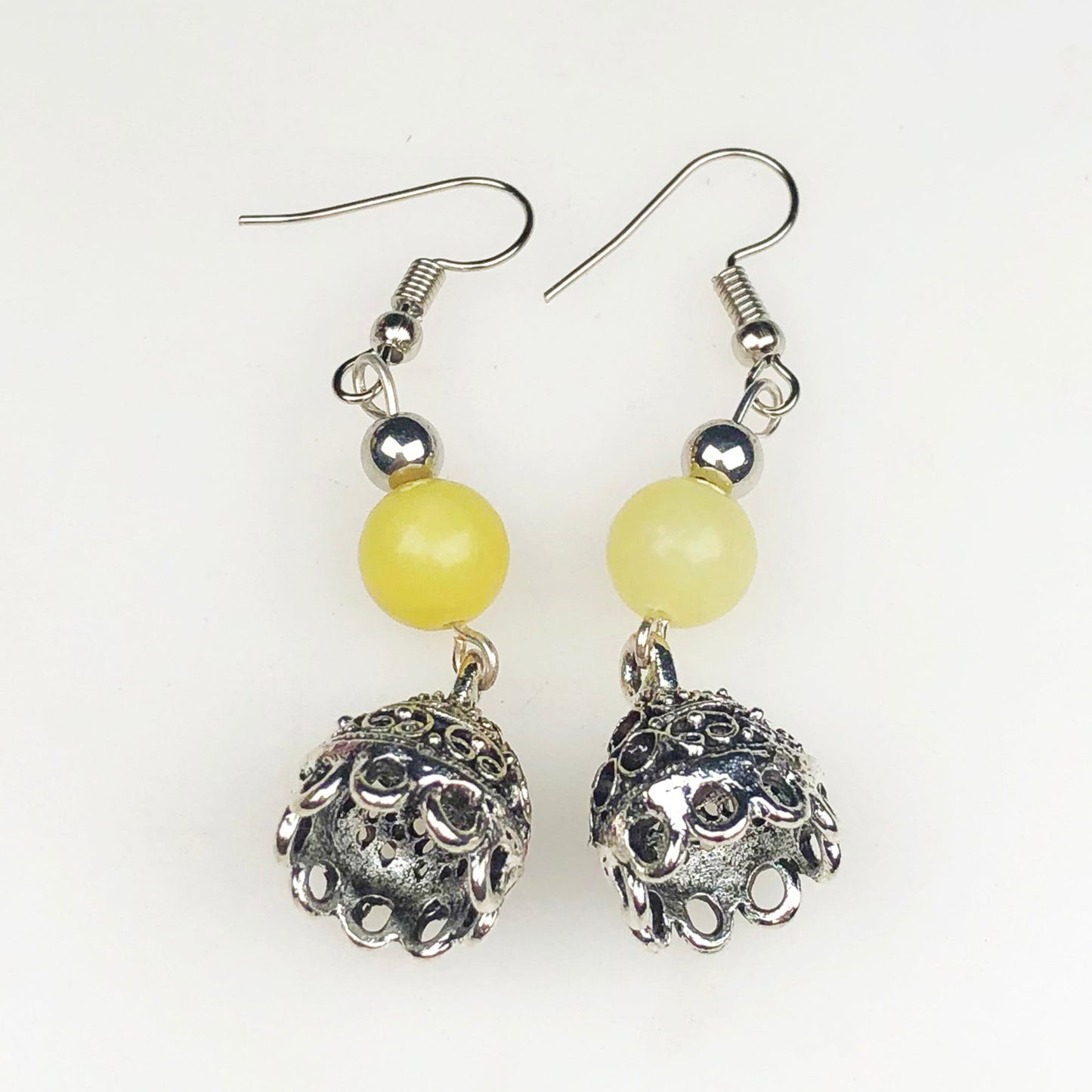 Natural Gemstone Yellow Onyx Earrings for Women and Girls