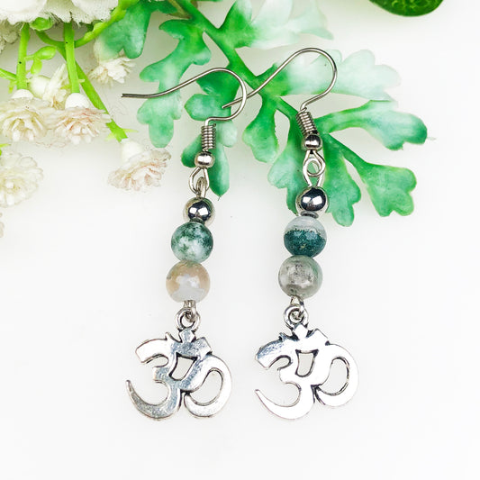 Natural Gemstone Incredible Tree Agate Earrings for Women and Girls