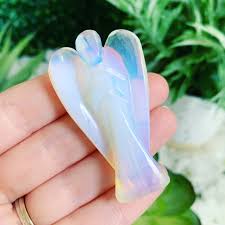 Beautiful White and Blue Flash Opalite Angels for Everyone