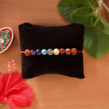 Seven Chakra With Rudarksha Rakhi for boys and men