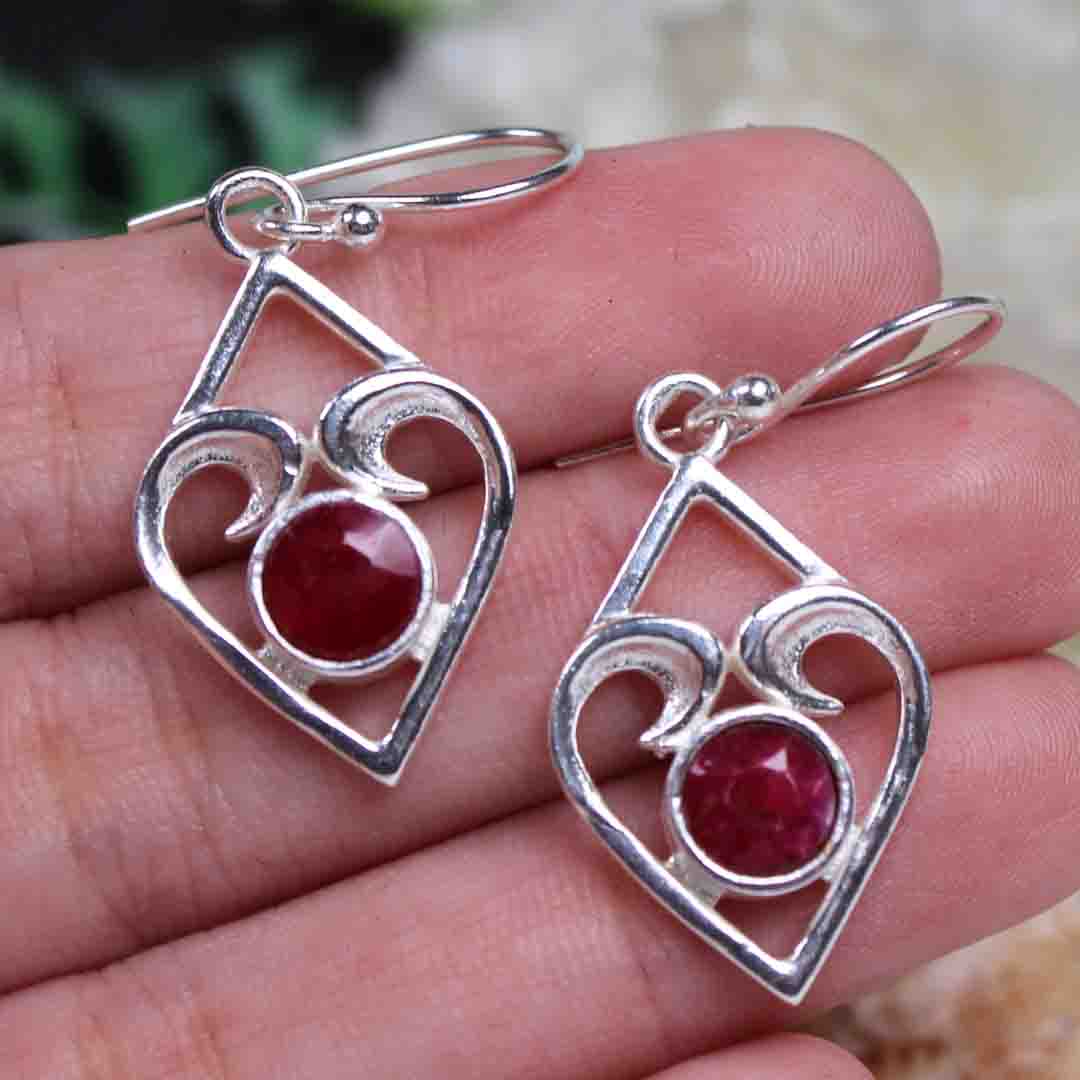 Pink Ruby Earrings