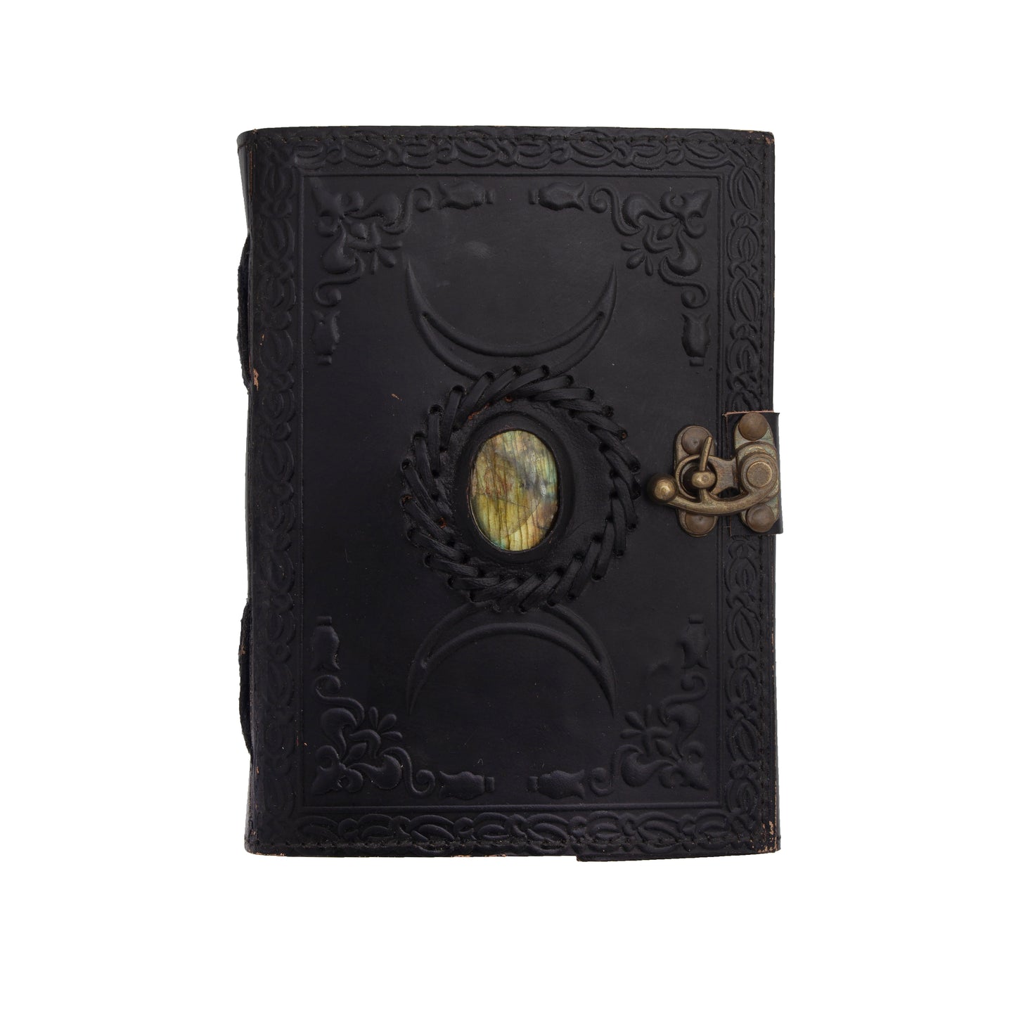 Brown Hamsa Hand Lapis Lazuli Leather Journal