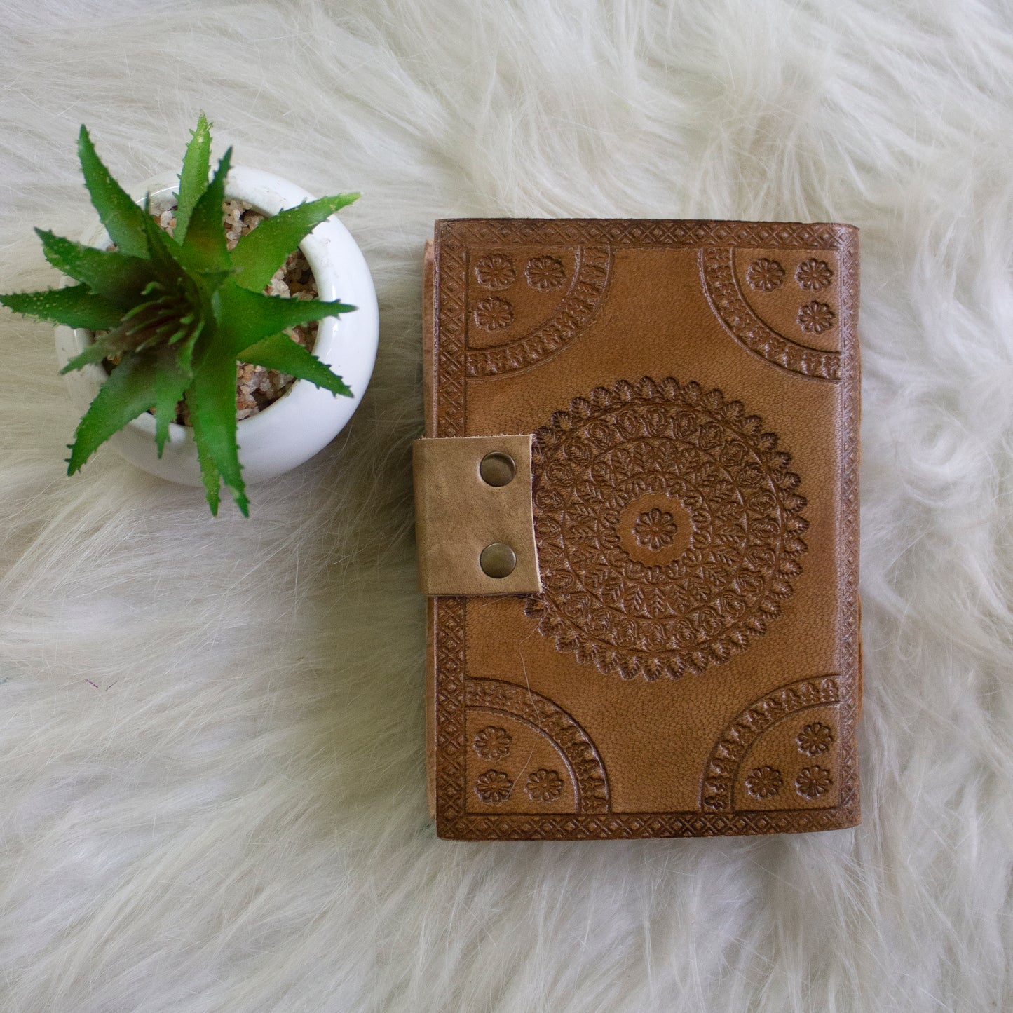 Light Brown Tiger Eye Leather Journal