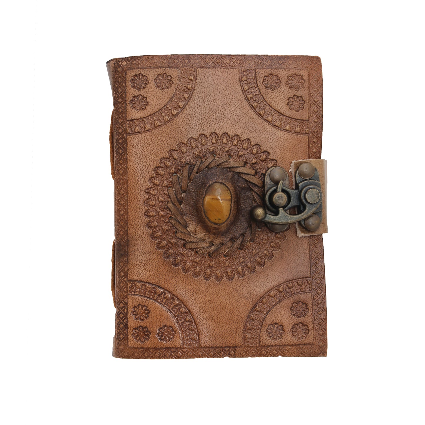 Light Brown Tiger Eye Leather Journal