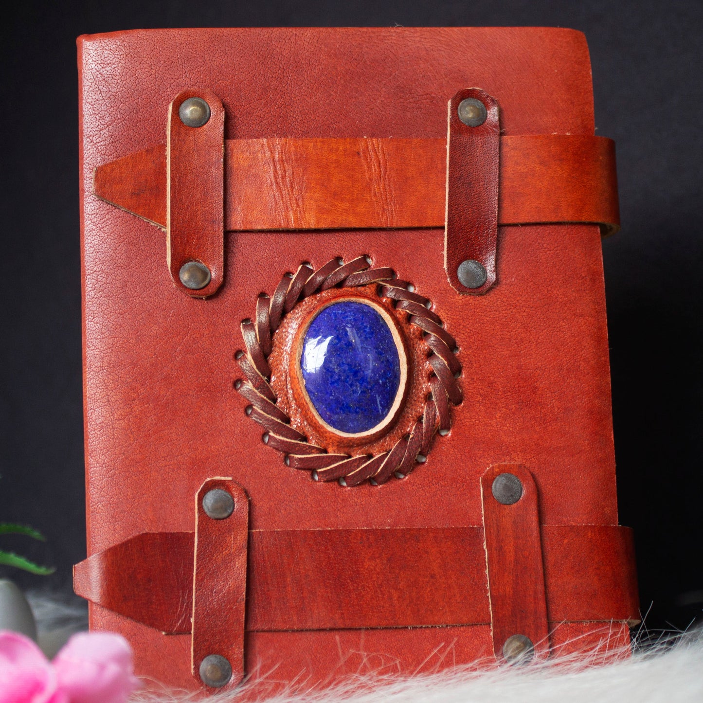 Real Lapis Lazuli Leather Journal