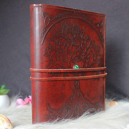 Tree of Life Malachite Leather Journal