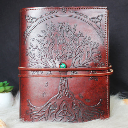 Tree of Life Malachite Leather Journal