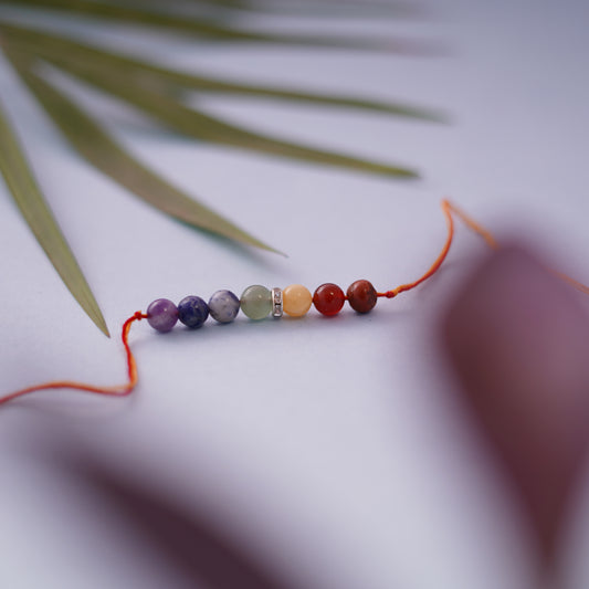 Gemstone Seven Chakra Rakhi for boys and men