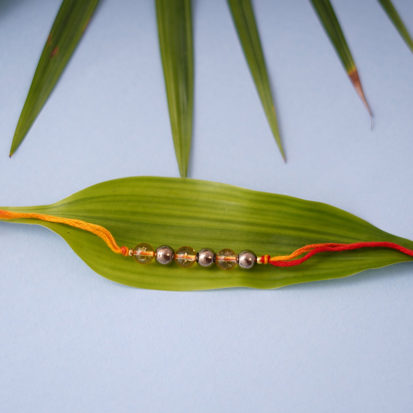 Gemstone Pyrite and Citrine Rakhi for boys and men