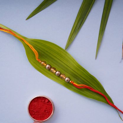 Gemstone Pyrite and Citrine Rakhi for boys and men