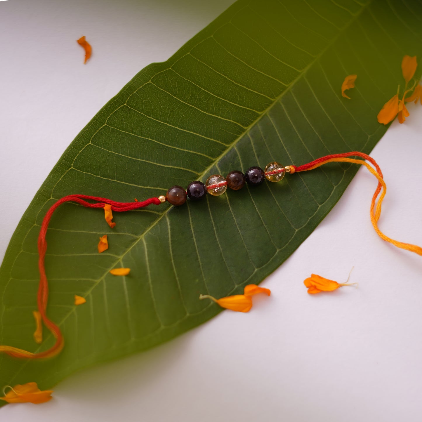 Amethyst Tiger Eye and Citrine Rakhi for boys and men