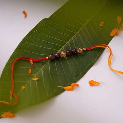 Amethyst Tiger Eye and Citrine Rakhi for boys and men