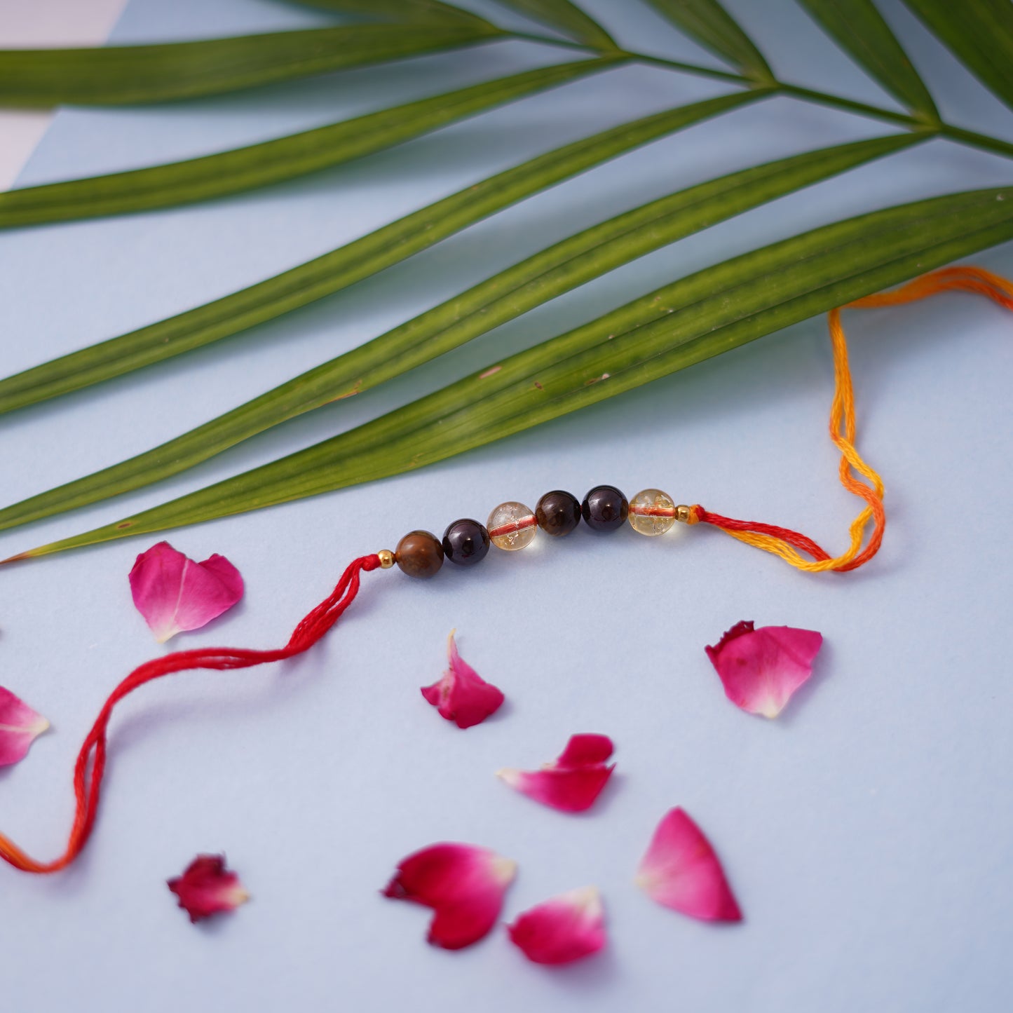 Amethyst Tiger Eye and Citrine Rakhi for boys and men