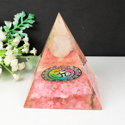 Rose Quartz Orgone Pyramid