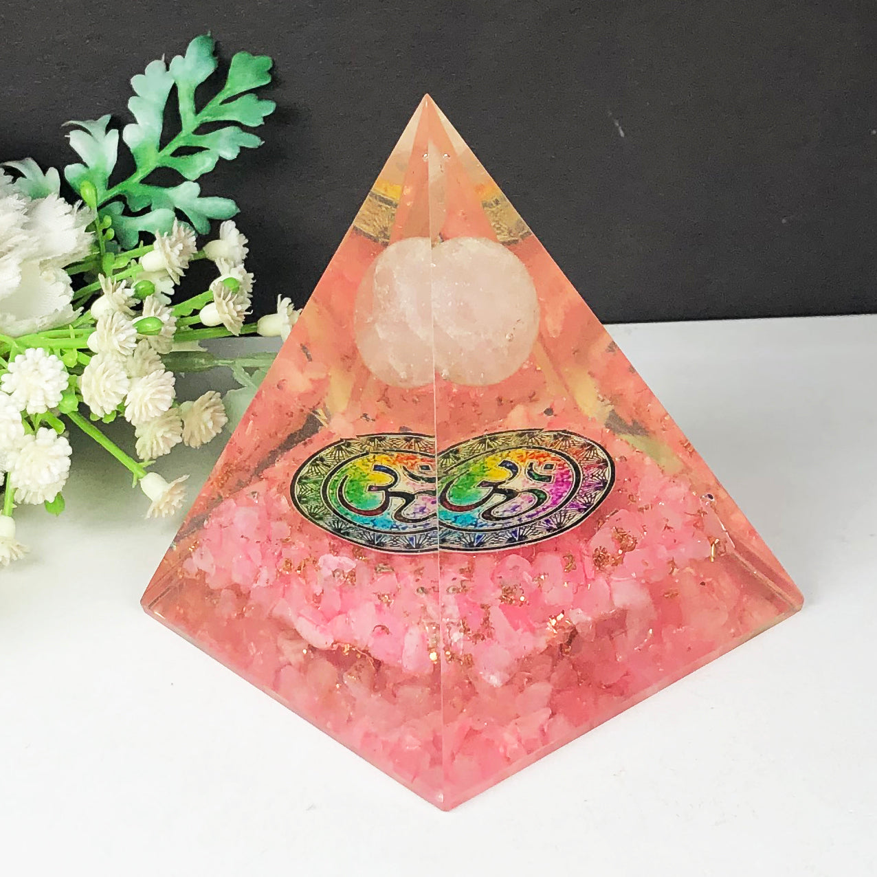 Rose Quartz Orgone Pyramid