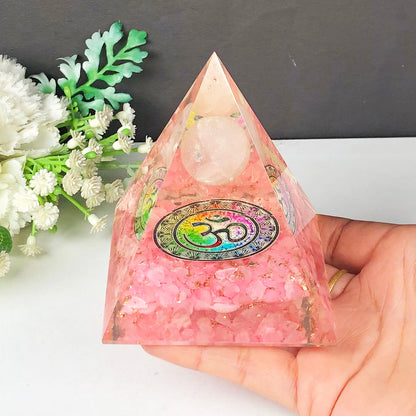 Rose Quartz Orgone Pyramid