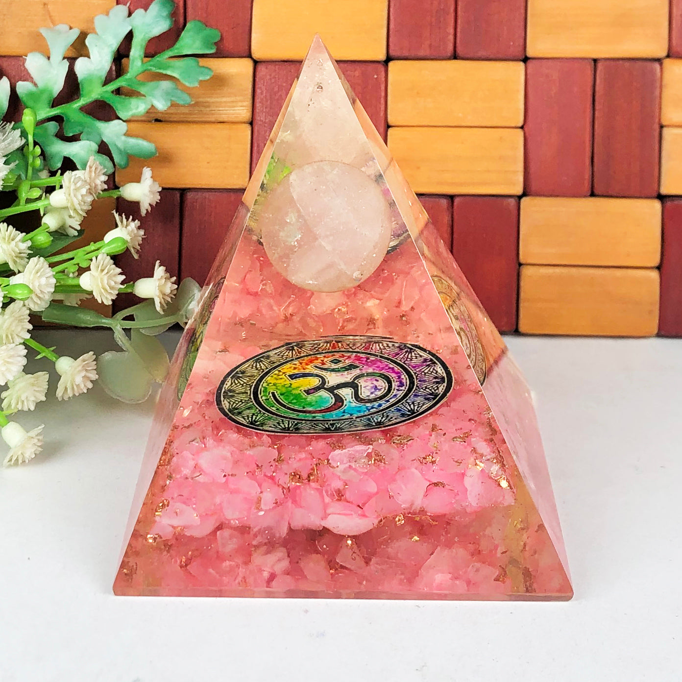 Rose Quartz Orgone Pyramid