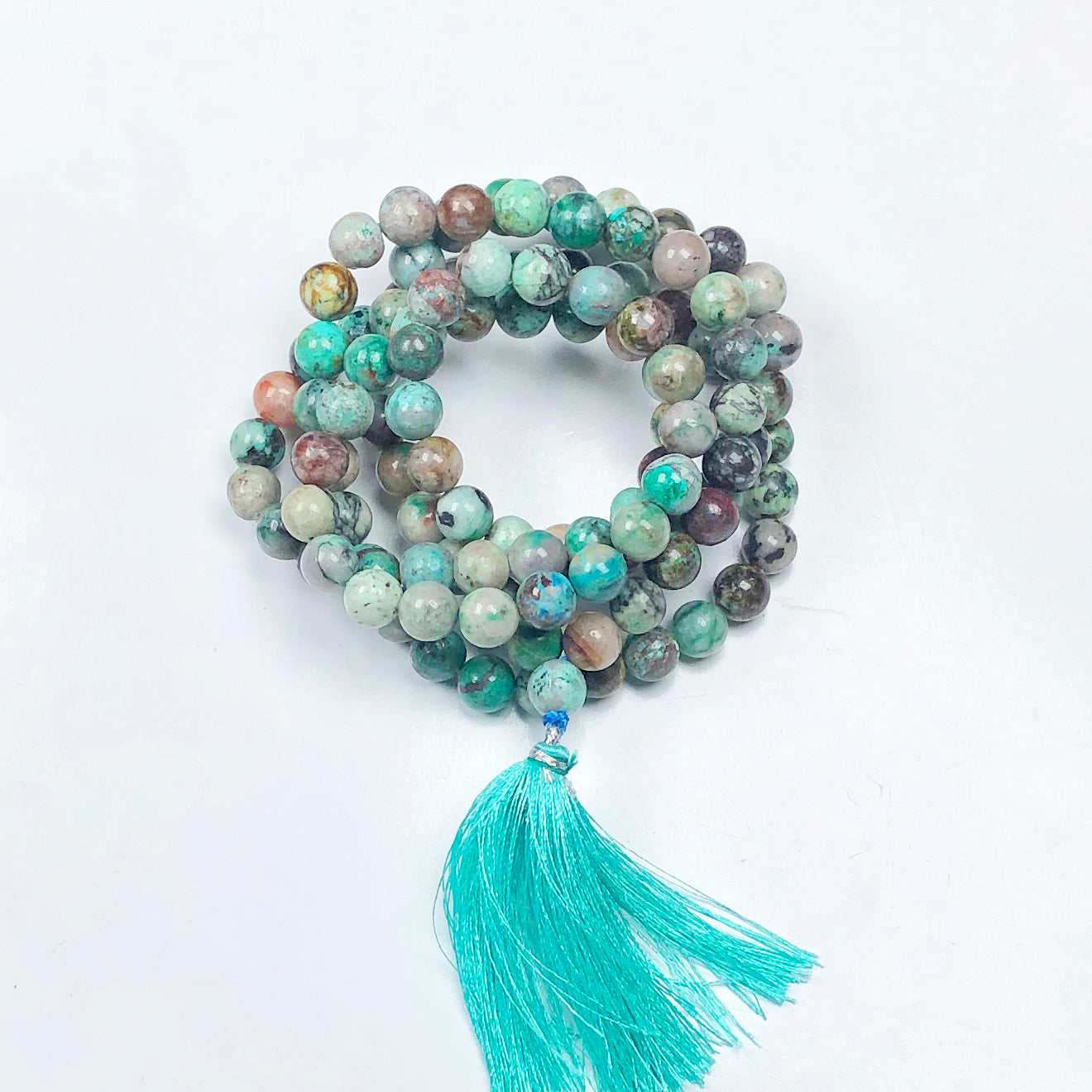 Green Chrysocolla 108 Beads Mala/Necklace