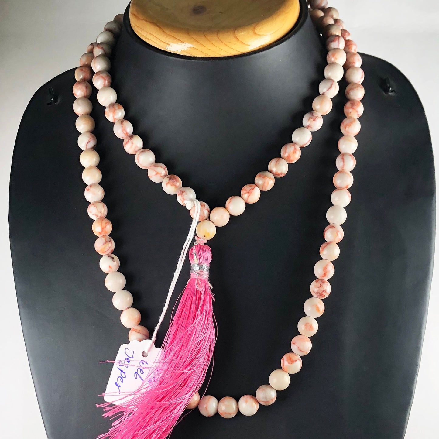 Pink Web Jasper 108 Beads Mala/Necklace