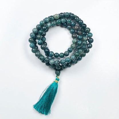 Green Moss Agate 108 Beads Mala/Necklace