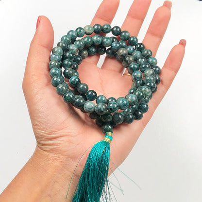 Green Moss Agate 108 Beads Mala/Necklace