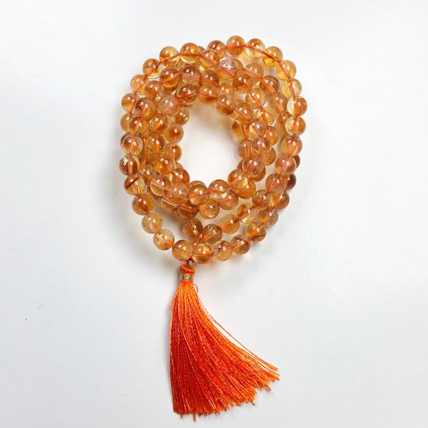 Orange AAA Quality Citrine 108 Beads Mala/Necklace