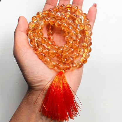 Orange AAA Quality Citrine 108 Beads Mala/Necklace