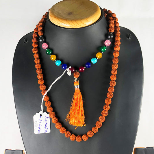 Rudraksh Seven Chakra 108 Beads Mala/Necklace