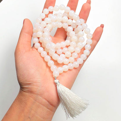 White Onyx 108 Beads Mala/Necklace