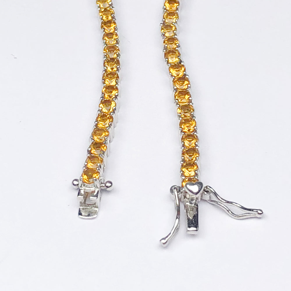 Impressive Yellow Citrine Sterling Silver Bracelet