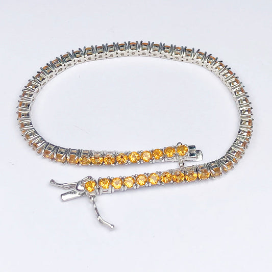 Impressive Yellow Citrine Sterling Silver Bracelet