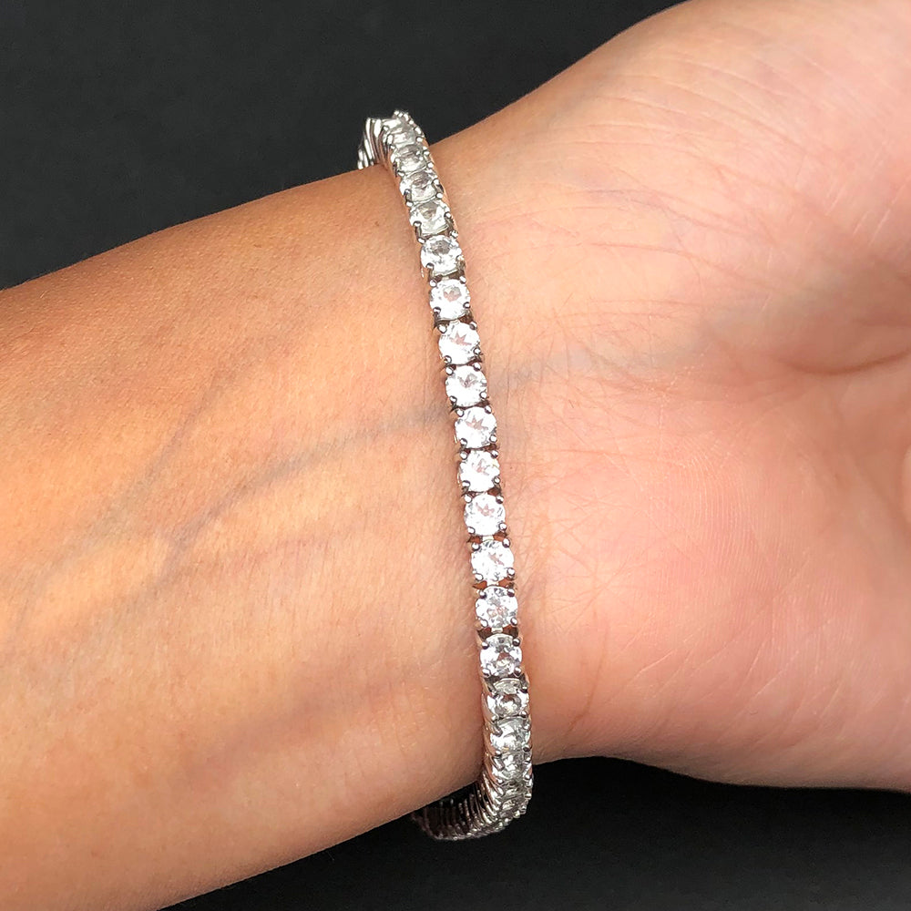 Top Quality White Topaz Sterling Silver Bracelet