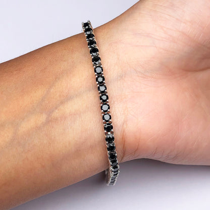 Impressive Black Spinel Sterling Silver Bracelet