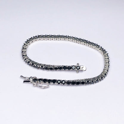 Impressive Black Spinel Sterling Silver Bracelet