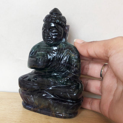 Green Fluorite Buddha Carving