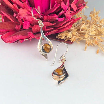 Brown Tiger Eye Earrings