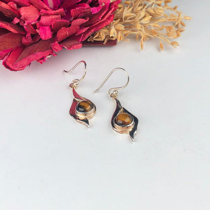 Brown Tiger Eye Earrings