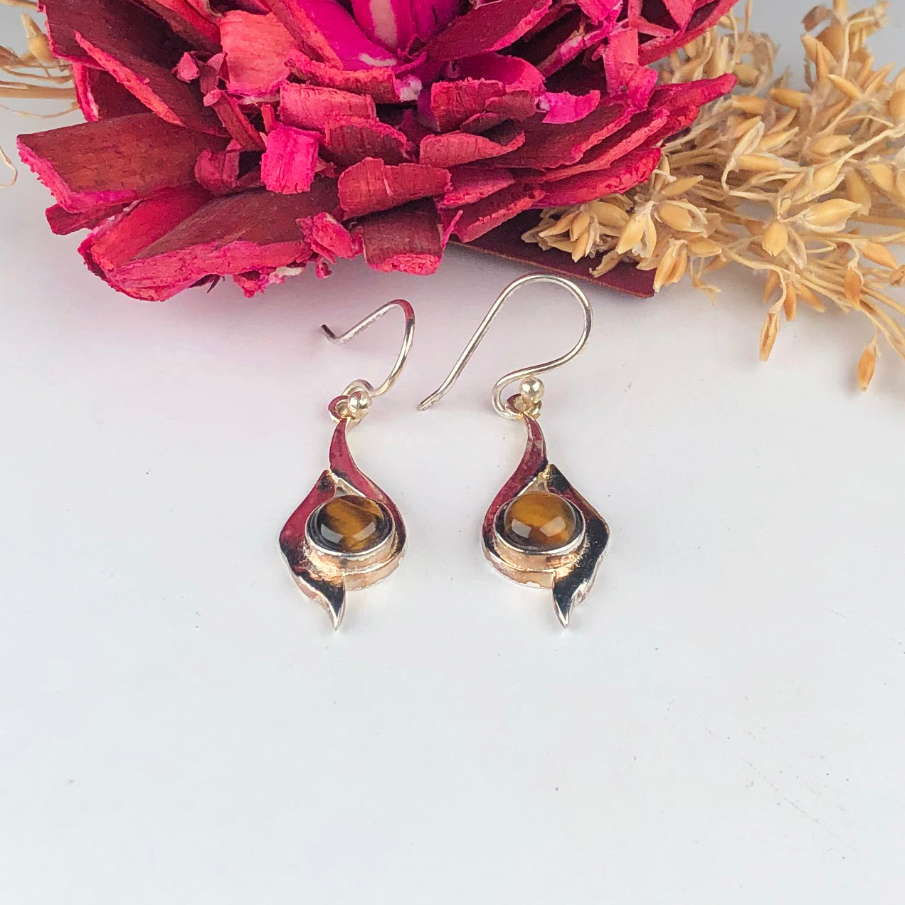 Brown Tiger Eye Earrings