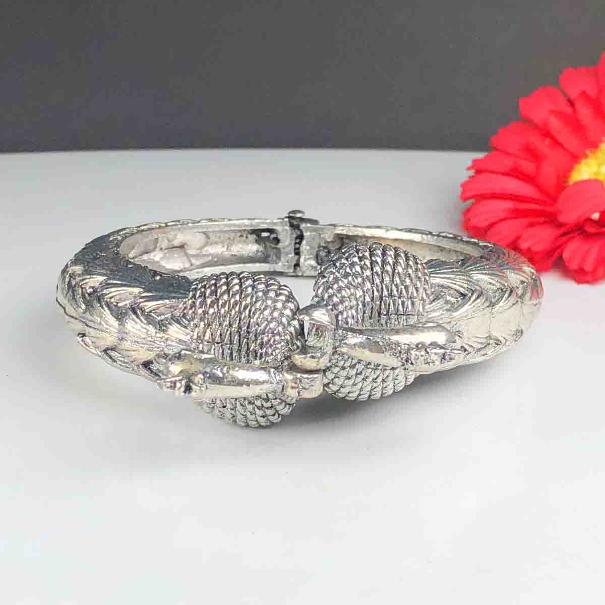 Tibet Silver Peacock Design Cuff Bracelet