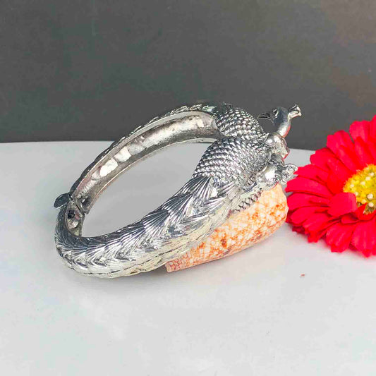 Tibet Silver Peacock Design Cuff Bracelet