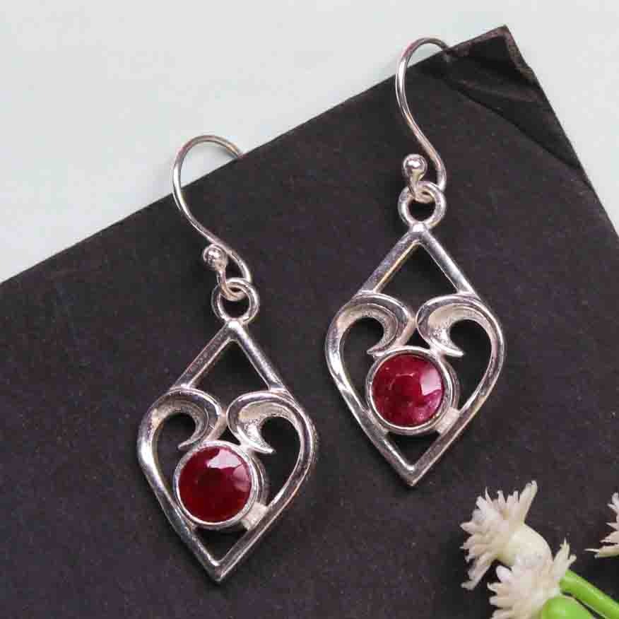 Pink Ruby Earrings