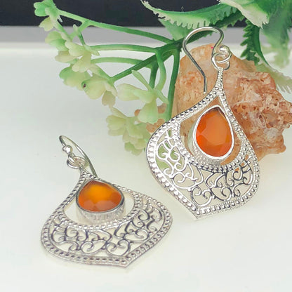 Orange Carnelian Earrings