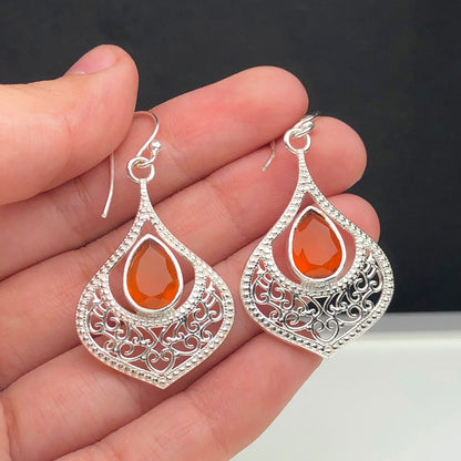 Orange Carnelian Earrings