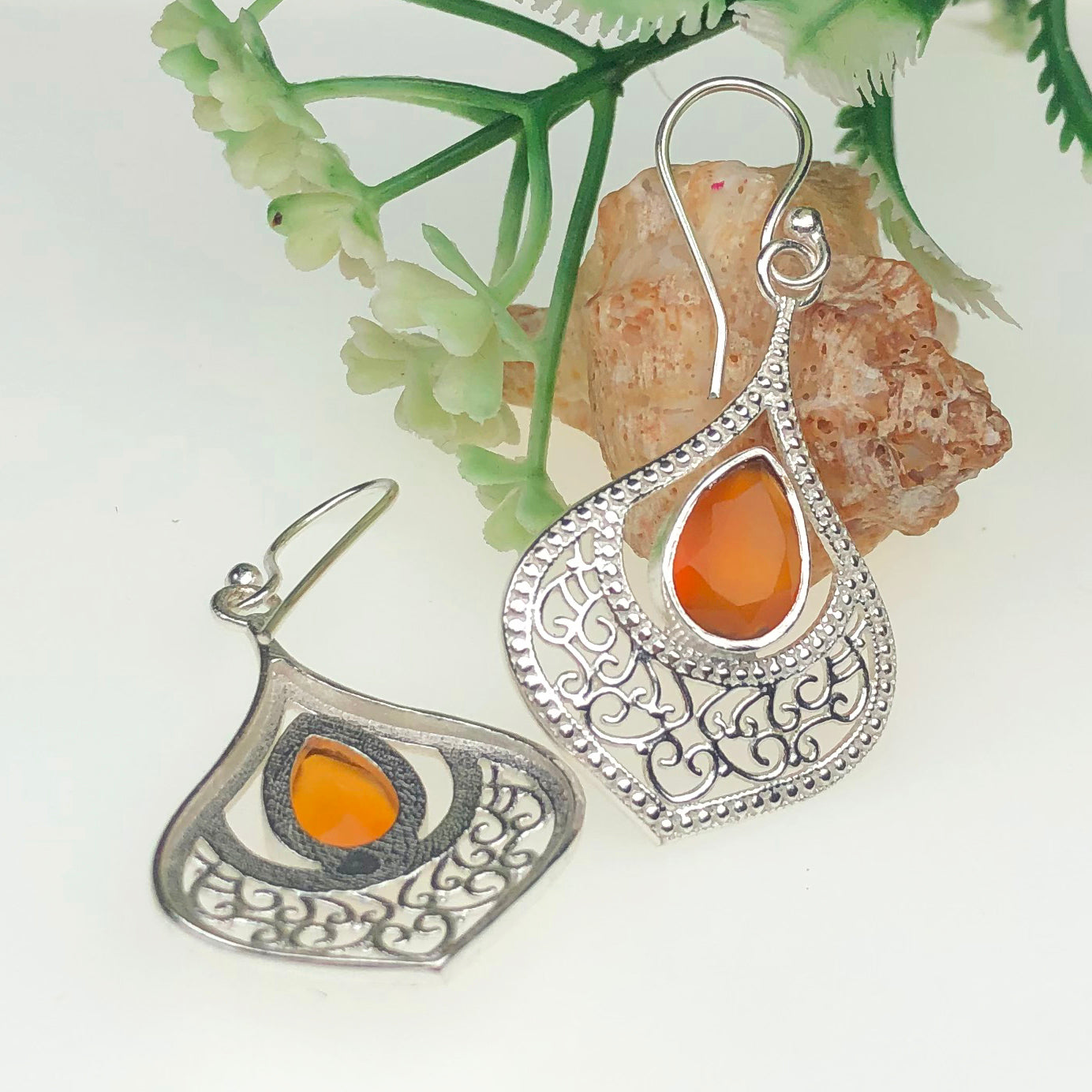 Orange Carnelian Earrings